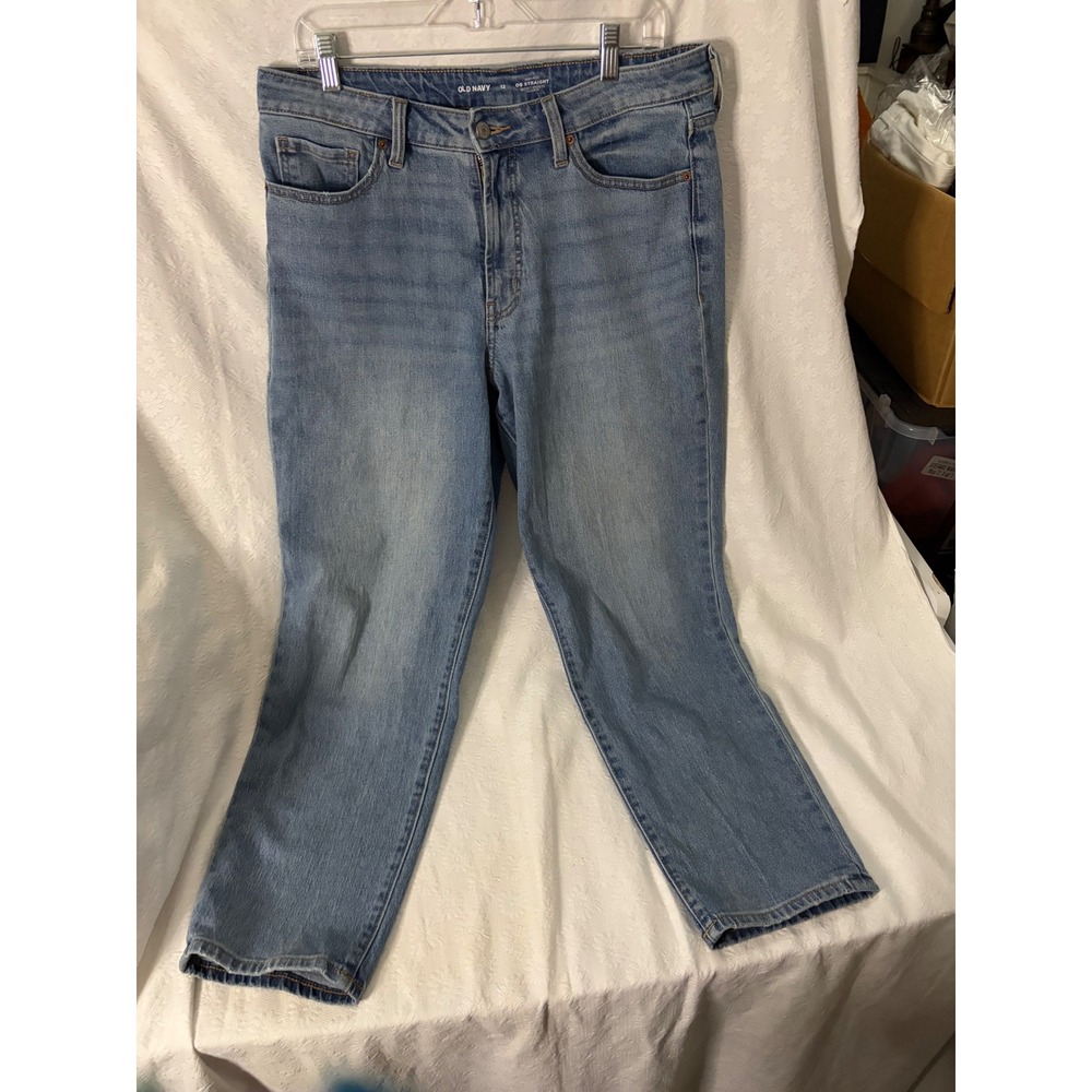 Old Navy OG Clean Girl Effortless MinimalistStraight High Rise Jeans Denim S 12